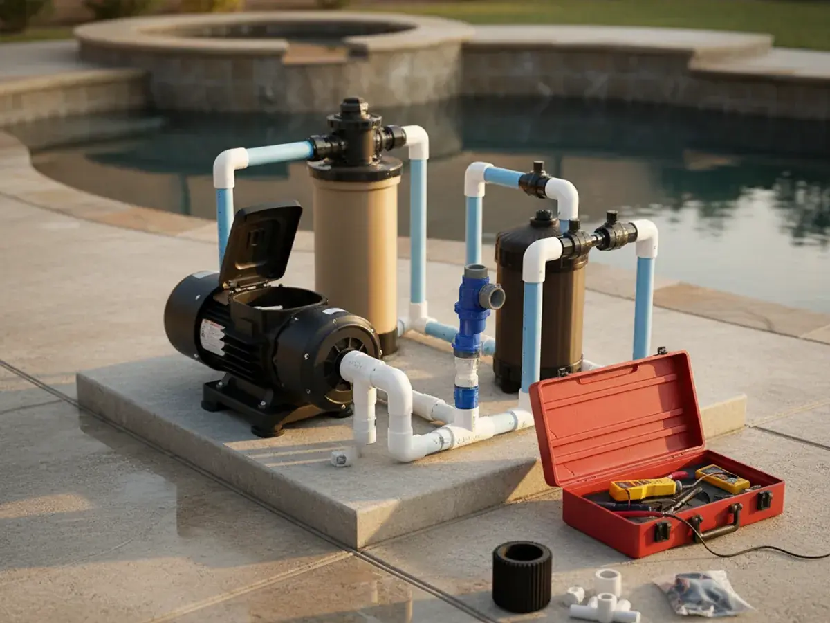 Emergency Service detail work by a San Diego County pool technician