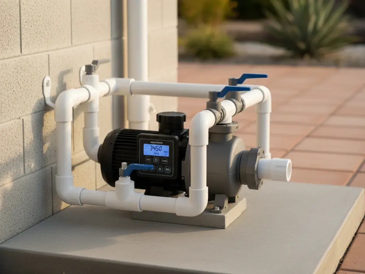 Equipment Install detail work by a San Diego County pool technician